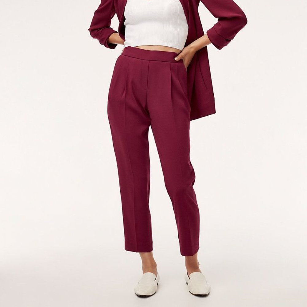 Aritzia Babaton Cohen Pant, Burgundy, Size 10